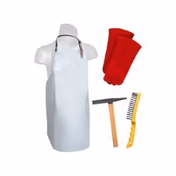 Lot déquipement professionnel pour soudeur - GYS - Tablier gants marteau brosse - Cuir acier