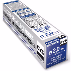 Avantages produits 355 Electrodes Rutiles Acier Ø2,0 GYS- ETUI Cette électrode rutile Ø2,0 mm de GYS est idéale pour tous les ...