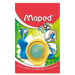 Maped - Gomme Bleue CROC CROC Malléable - Fort Pouvoir dEffaçage - Boite de protection en Forme dEscargot