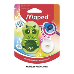 Taille-crayons et gomme blanche - Réservoir plastique - Scolaire - Maped Mini Cute