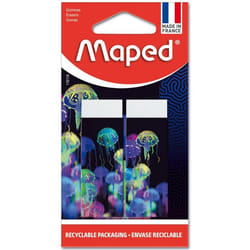 Lot de 2 Gommes Blanches Décorées DeepSea Paradise - Maped - Gommes Scolaires Fabriquées en France
