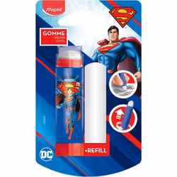 Gomme Protégée Superman - Maped - Efficace Sans PVC Idéal Fournitures Scolaires - Avec 1 recharge