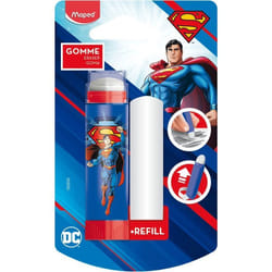 Gomme Protégée Superman - Maped - Efficace Sans PVC Idéal Fournitures Scolaires - Avec 1 recharge