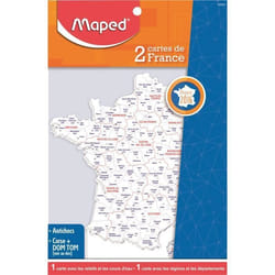 MAPED Lot de 2 cartes de France anti-chocs