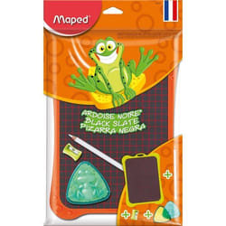 MAPED Ardoise double face noire + 1 crayon craie + 1 tailles-crayons + 1 boîte éponge