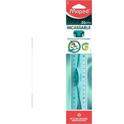 Maped - Double décimètre Incassable - Règle 20 cm pour lécole - Bleu