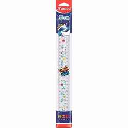 Règle Scolaire Incassable 30 cm - Maped - Règle Souple et Flexible pour Collège - Gamme Pixel Party