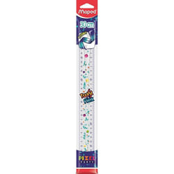 Règle Scolaire Incassable 30 cm - Maped - Règle Souple et Flexible pour Collège - Gamme Pixel Party
