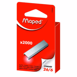 Maped 324604, Pack d'agrafes, 6 mm, 2000 agrafes, Métal
