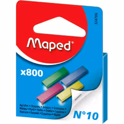 Agrafes - N°10 - Métal - Colorés - Boîte de 800 unités - Maped