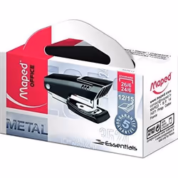Agrafeuse - MAPED - Mini Essentials - 100% métal - Capacité 12 feuilles - Ote-agrafes intégré