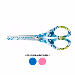 Ciseaux scolaire - 13 cm - Bouts ronds - Acier - Motifs fleuris - Maped