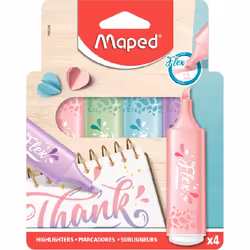 Maped Creativ 740308, 4 pièce(s), Couleurs assorties, Pastel, Pointe du marqueur, Couleurs assorties, Fin/moyen, 1 mm
