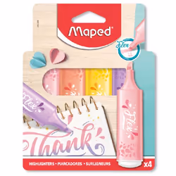 Maped Creativ 740308 marqueur 4 pièce(s) Pointe du marqueur Couleurs assorties, Pastel