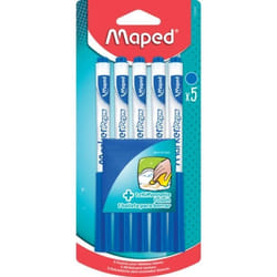 Feutres effaçables à sec MAPED - Lot de 5 bleus avec chiffonnette