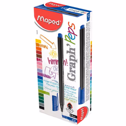 Maped 749120, Extra-fin, Bleu, Pointe ogive, Métal, 0,4 mm, Noir, Bleu