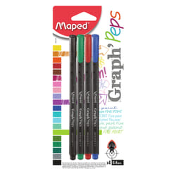 Maped Feutres Fin Graph Peps X4, Coloris Assortis