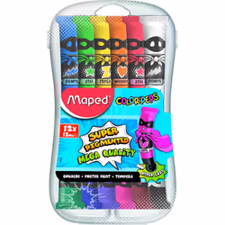 Maped 810520, Bleu, Marron, Vert, Gris, Orange, Violet, Rouge, Violet, Blanc, Jaune, Gouache, Liquide, 12 ml, 12 pièce(s)