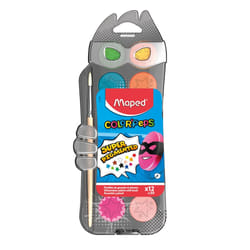 Maped 811520 peinture à l'eau Noir, Bleu, Cyan, Vert, Orange, Rose, Rouge, Blanc, Jaune Palette 12 pièce(s)