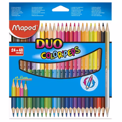 Maped Crayons Bicolores Color'Peps X24 Bte Carton, 5 an(s), Plastique, Multicolore, 24 pièce(s)