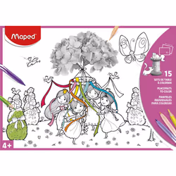 Maped Sets De Table A Colorier X15 Couleur Assortie Pochett Carton