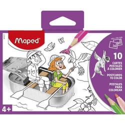Maped Cartes Postales A Colorier X10 Couleur Assorti Pochet Carton