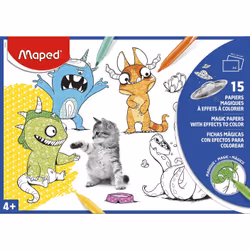 Maped Papier Magique A Colorier X15 Couleur Assortie Pochet Carton, 4 an(s), Plastique, Multicolore
