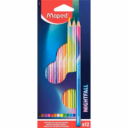 12 crayons de couleur - Bois - Forme triangulaire - Nightfall - Maped