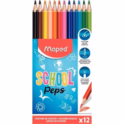 Pochette de 12 crayons de couleurs MAPED SCHOOL PEPS