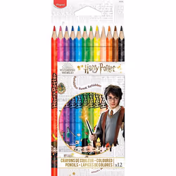 Crayons de couleur - Maped - Harry Potter - 12 pièces - Mine résistante - Bois