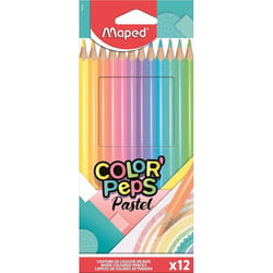 Crayon de couleur - MAPED - COLOR PEPS Pastel - Étui de 12 - Mine douce - Tige triangulaire