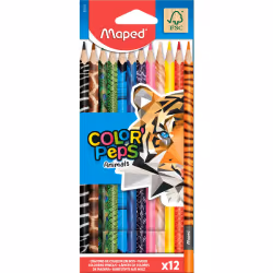 Maped CRAYONS COLOR'PEPS X12 ANIMAL BTE CARTON, 96 an(s), Plastique, Multicolore