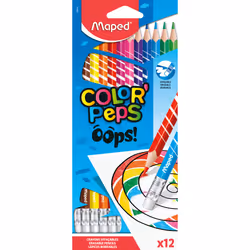 Maped Color’Peps 832812, Crayon à la mine de graphite, Multicolore, Triangle, Multicolore, Boîte avec crochet, 12 pièce(s)
