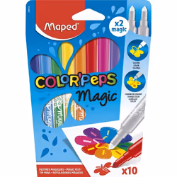 Maped Feutres Magiques Color'Peps X10 Bte Carton, 2 an(s), Plastique, Multicolore, 12 pièce(s)