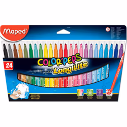 Maped Color'Peps Long Life, Moyen, 24 couleurs, Multicolore, Multicolore, Rond, 24 pièce(s)