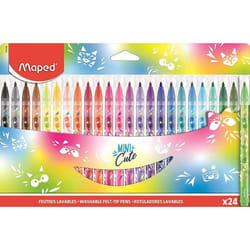 24 mini feutres de coloriage - Pointe moyenne - Encre lavable - Mini Cute - Maped
