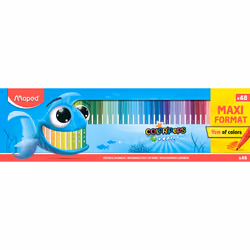 Maped Color’Peps 845727, 48 couleurs, Multicolore, Pointe ogive, Multicolore, Rond, Enfants