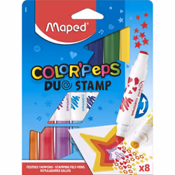 Maped Feutres Colorpeps Duo Stamp X8 Boite Carton, 3 an(s), Plastique, Multicolore
