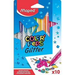 Feutres de coloriage - Maped - ColorPeps - 10 feutres - Pointe ogive - Effet paillettes