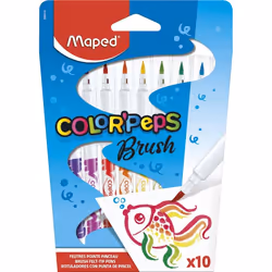 Maped Feutre Color'Peps Brush X10 Bte Carton, 3 an(s), Plastique, Multicolore, 10 pièce(s)