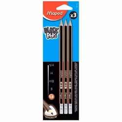 Maped Black Peps, HB, 3 pièce(s)