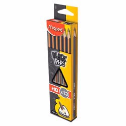 Maped Black'Peps HB, HB, Noir, Orange, CE, 12 pièce(s)