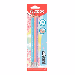 Maped 851719, HB, Multicolore, Triangulaire, Art, Dessin graphique, Loisir, Bureau, École, Technical drawing, Ampoule, 3 pièc ...