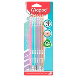 Crayon à papier - MAPED - Glitter Deco Pastel - 6 pièces - Couleur Pastel - Ergonomique