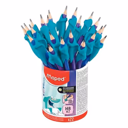 Crayons Graphite - Maped - KIDY LEARN - 22 Crayons HB2 - Guide-doigts Requin - Dès 3 ans