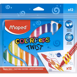 Maped Craies Twist Color'Peps X12 Sachet, 3 an(s), Plastique, Multicolore, 12 pièce(s)