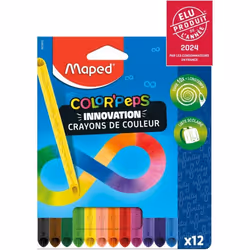 Crayons de Couleur - Maped - ColorPeps Infinity - 100% Mine - Auto-affûtants - Multicolores