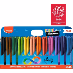 Crayons de couleurs Infinity Pack de 144 - Maped - 100% mine Zéro déchet Dure très longtemps