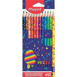 Crayon de couleur - Maped - PIXEL PARTY - 12 crayons - Mine résistante - Assorti