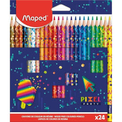 Crayons de couleur - Maped - Pixel Party - 24 pièces - Ergonomiques - Multicolores